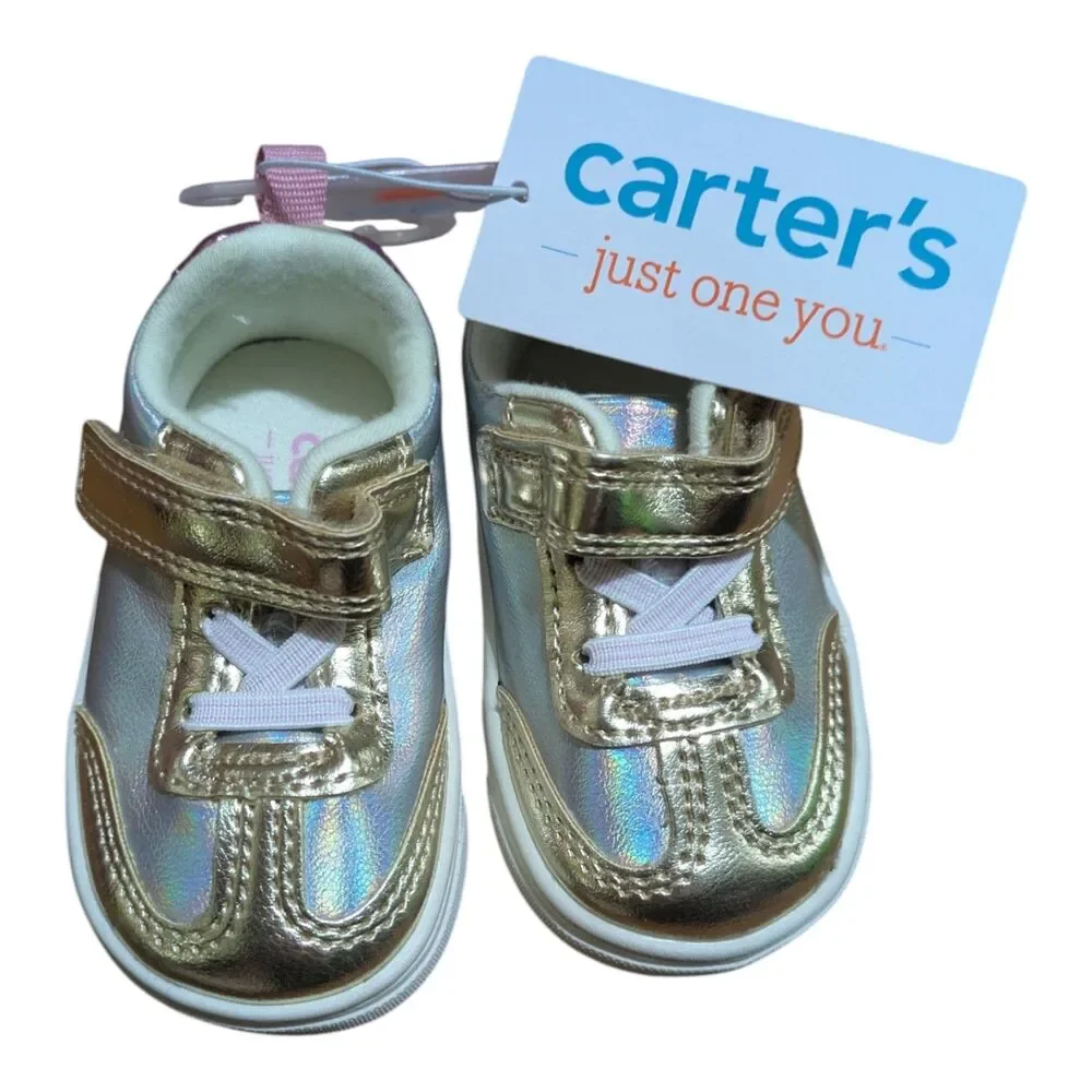 Carter’s Just One You Infant Size 3 Gold Iridescent Shoes